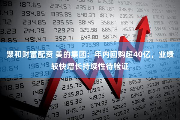 聚和财富配资 美的集团：年内回购超40亿，业绩较快增长持续性待验证