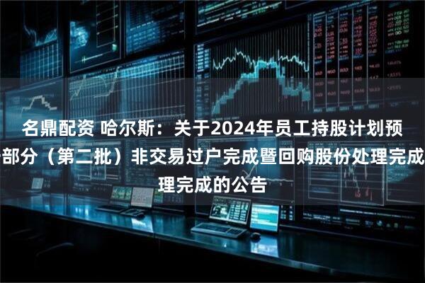 名鼎配资 哈尔斯：关于2024年员工持股计划预留授予部分（第二批）非交易过户完成暨回购股份处理完成的公告